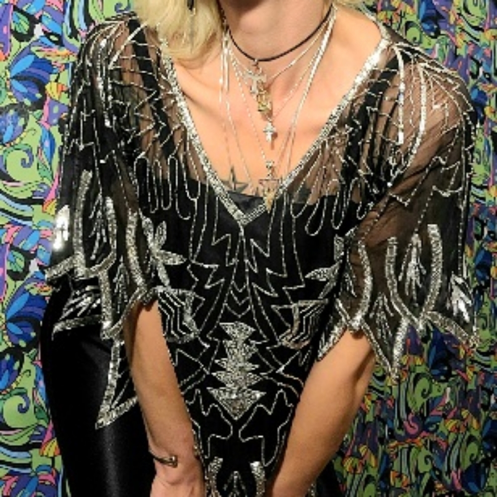 1980's Art Deco Inspired Beaded and Sequined Handmade Handkerchief Blouse Size M